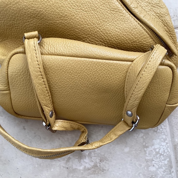 VALENTINA Italian Leather Multifunctional Backpack Sling Shoulder Bag Yellow main image 3